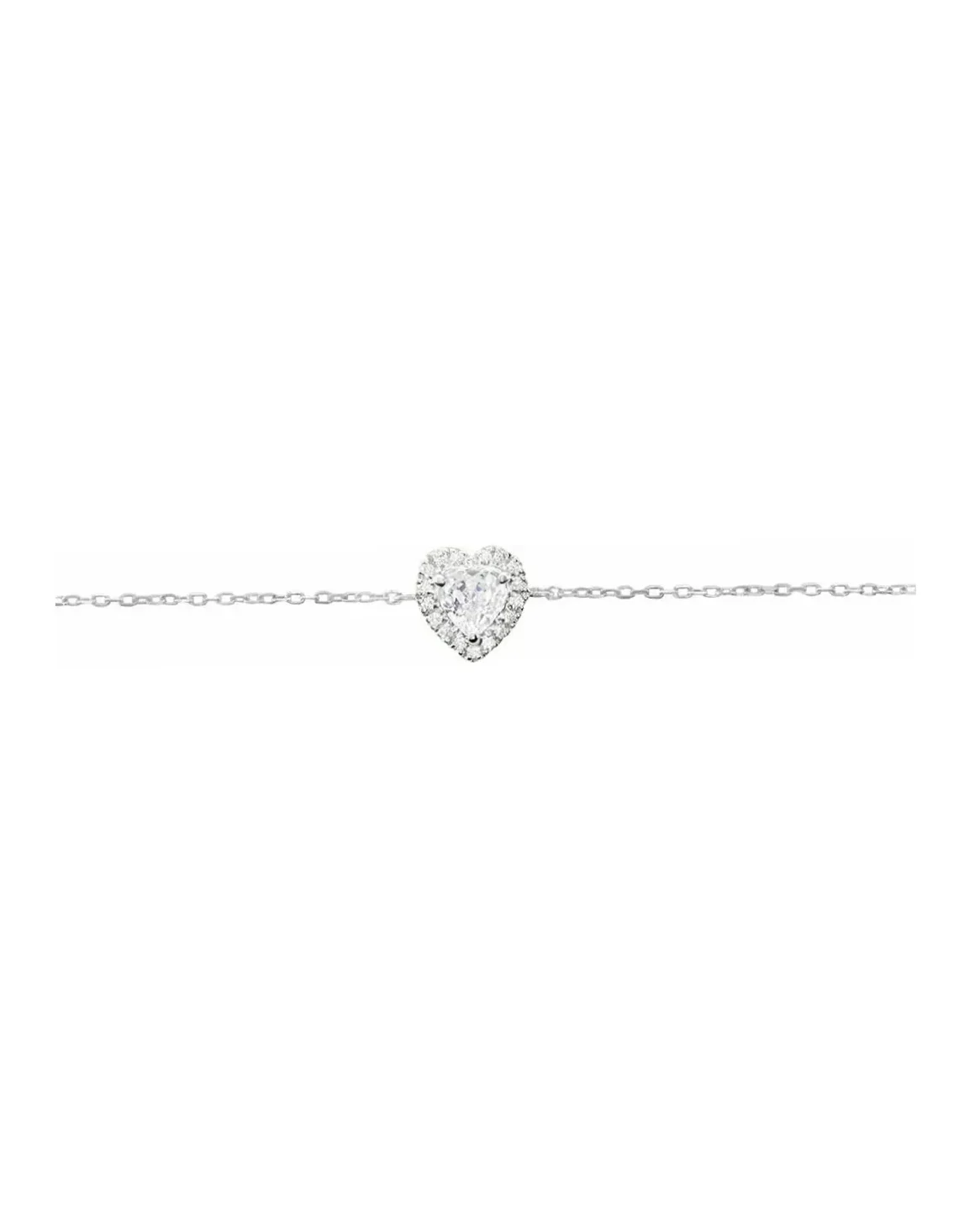 Bracelet APM Monaco ajustable argent 925 motif cœur micropavé zirconium femme