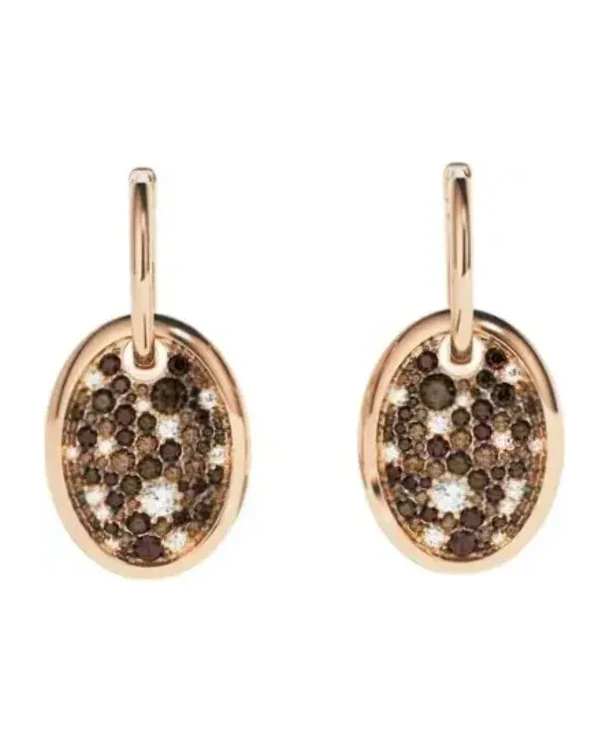 Boucles d'oreilles APM Monaco Festival ovales zirconium plaqué or rose femme