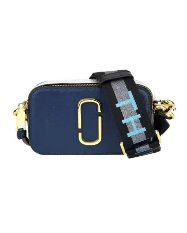 Sac à main bandoulière Marc Jacobs Snapshot cuir bleu femme