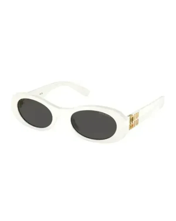 Lunettes de soleil Miu Miu Glimpse MU 06ZS ovale acétate crème