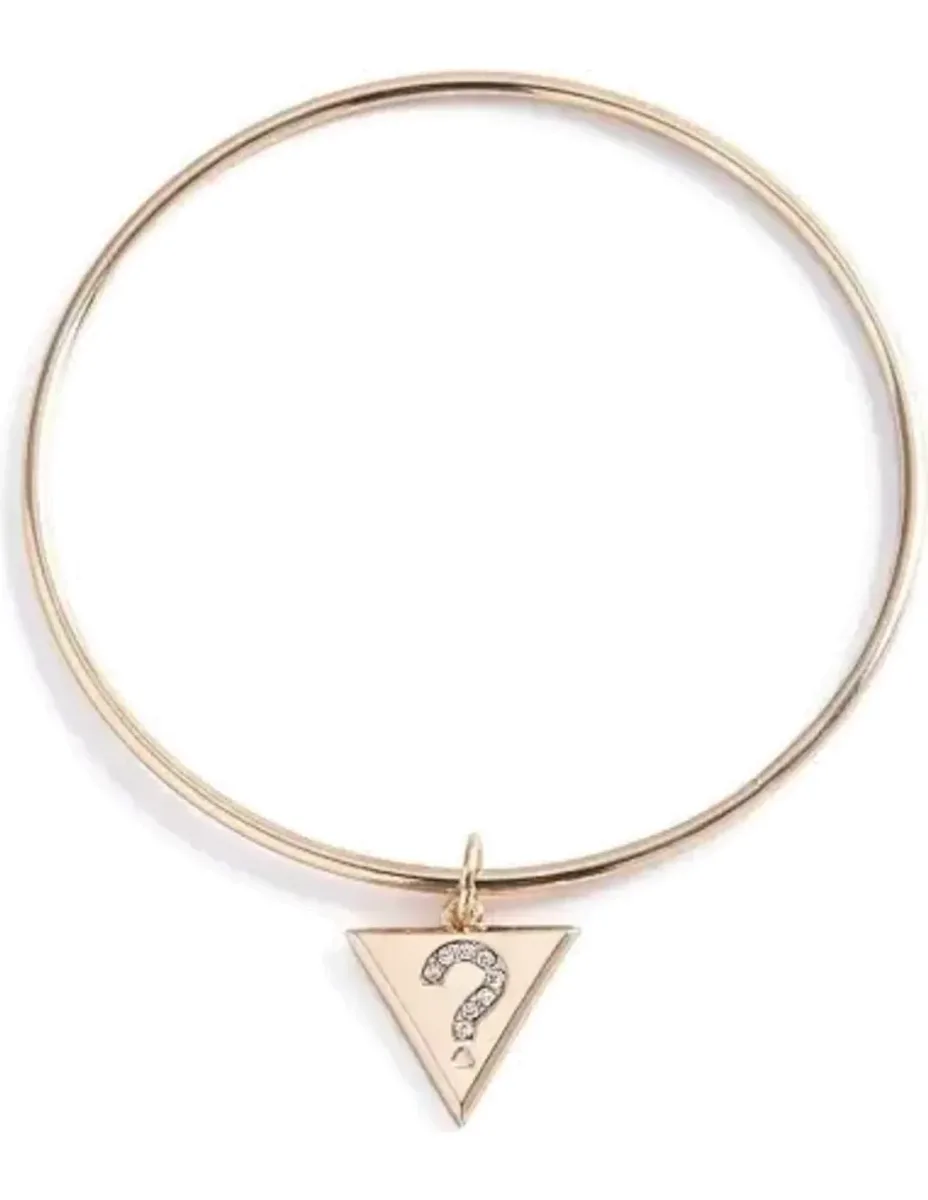 Bracelet Guess Shiny Plaqué Or - Anneau Rigide Triangle