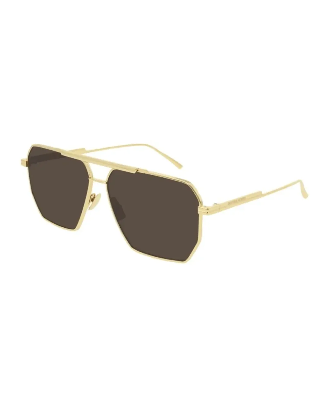 Lunettes de soleil Bottega Veneta Minimalist BV1012S en métal Doré Rectangle