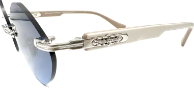 Lunettes de soleil Diamond Chrome Hearts - Cerclés beige et argent — vue 3
