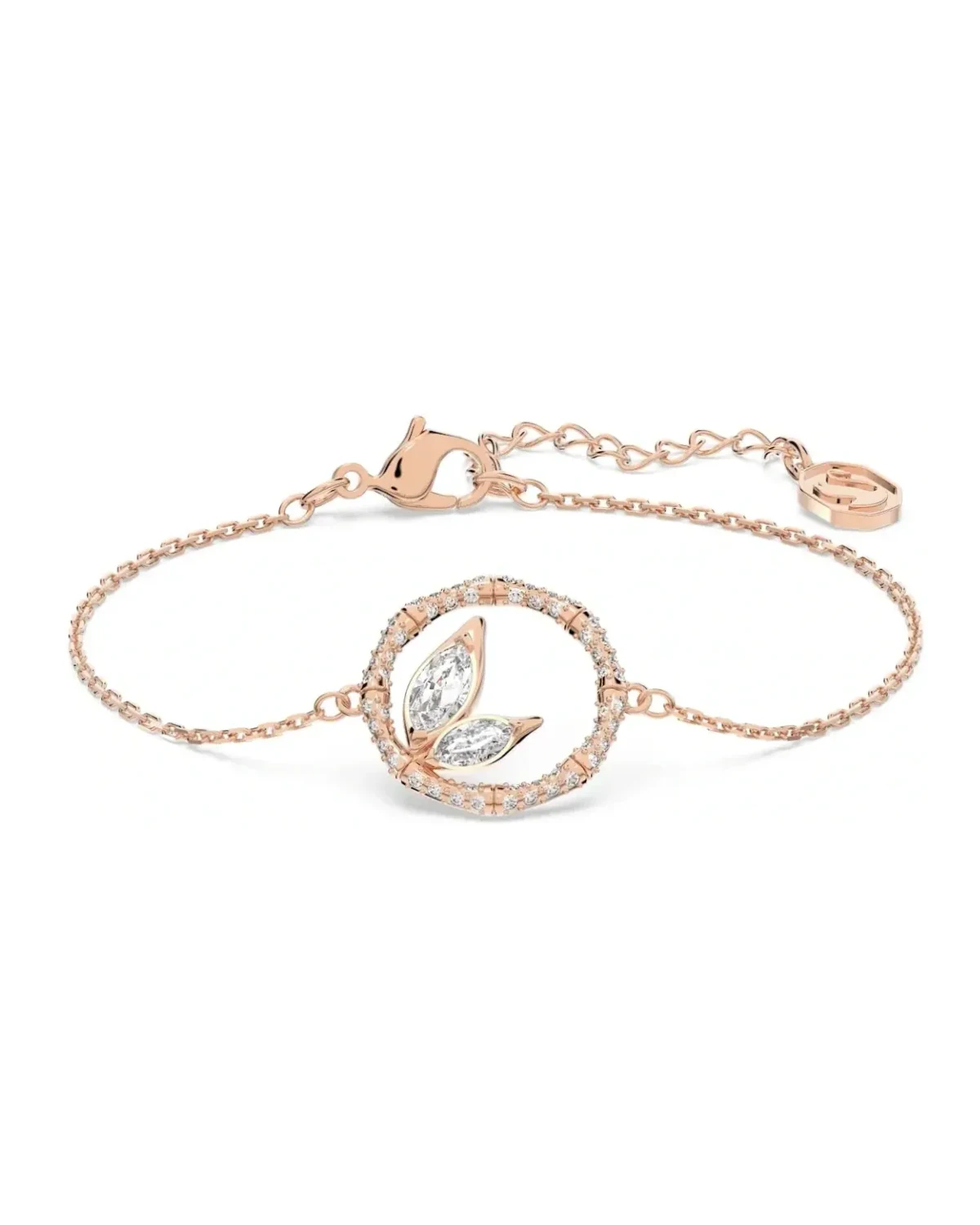 Bracelet Swarovski Dellium plaqué or rose cristaux blancs femme