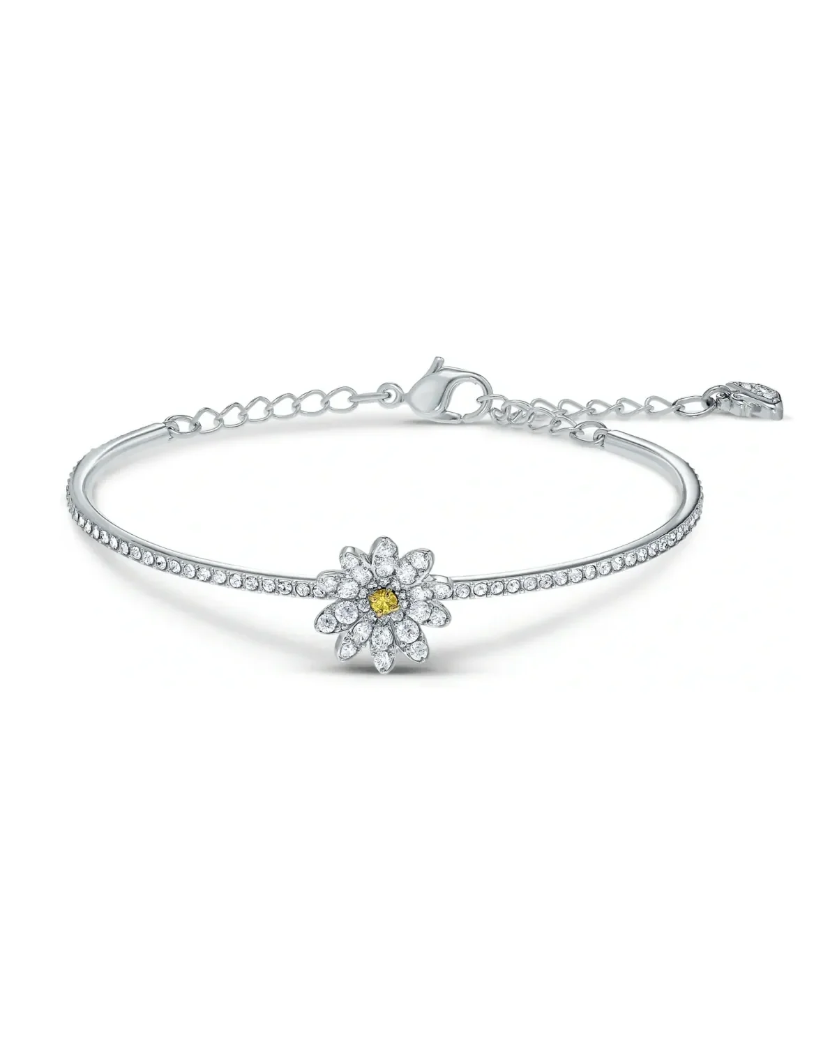 Bracelet jonc Swarovski Eternal Flower plaqué rhodium cristaux blancs femme