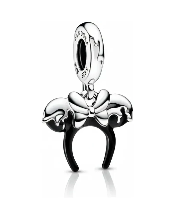 Charm Pandora Disney 100ème Anniversaire Serre-Tête Minnie Argent 925 Noir Unisexe