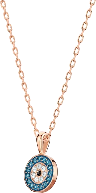 Collier Luckily - Œil Protecteur Cristaux Bleus & Or Rose — vue 3