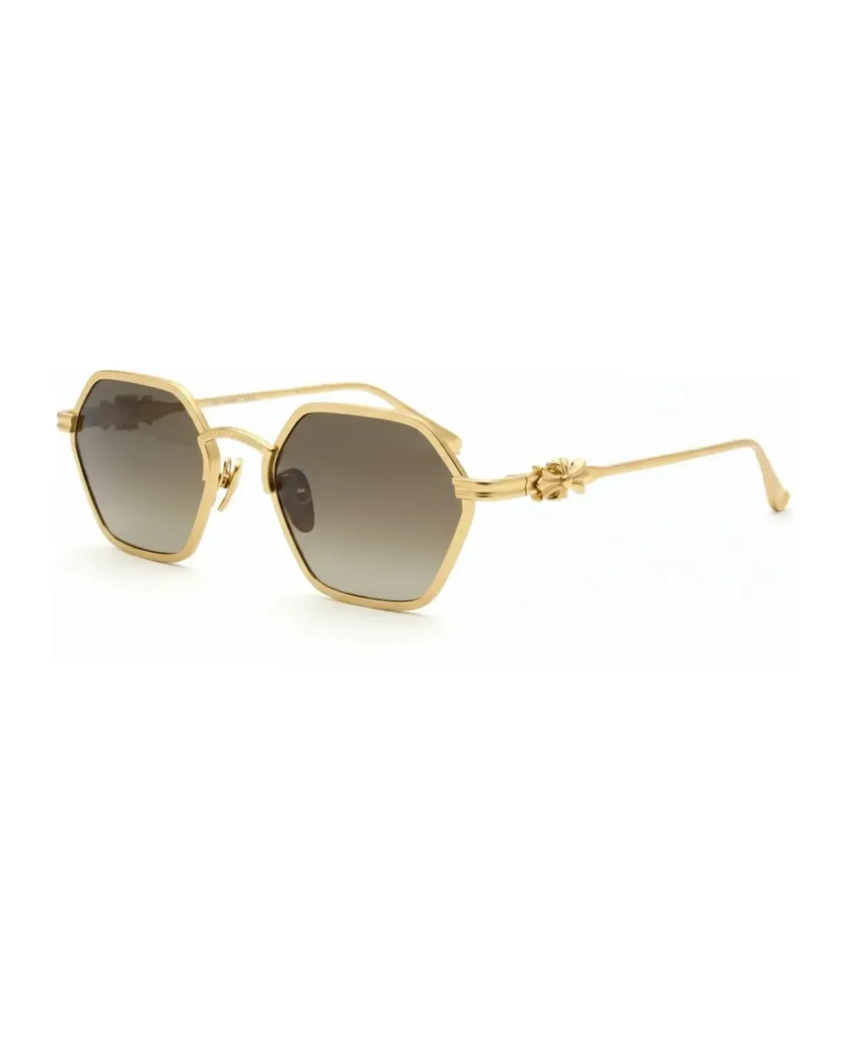 Lunettes de soleil Chrome Hearts Datass DATASS- hexagonales or métal