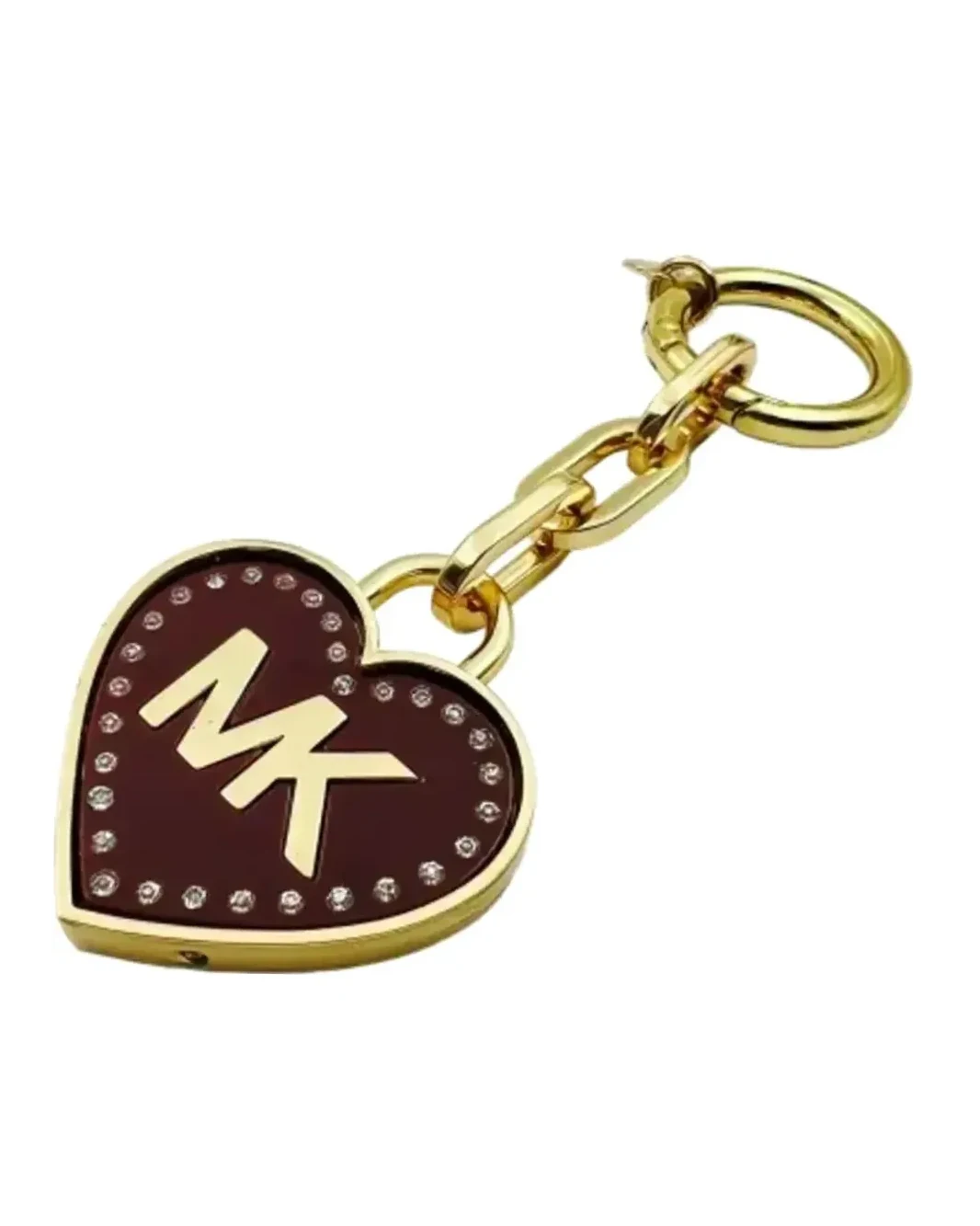 Porte-clés Michael Kors MK cœur cristaux métal or