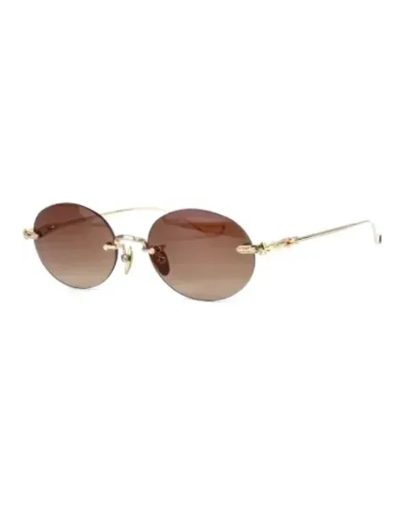 Lunettes de soleil Chrome Hearts Sinnergasm B ovale métal doré