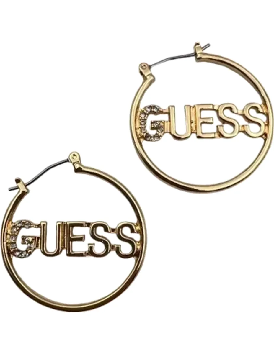 Boucles d'oreilles rondes Guess plaqué or