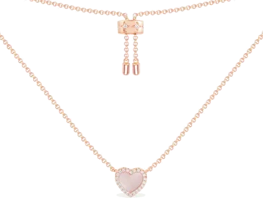 Collier APM Monaco Cœur Nacre Rose