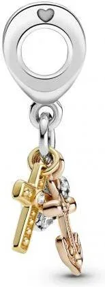 Charm Pandora Pendant Argent Triple Symbolique Tricolore — vue 3