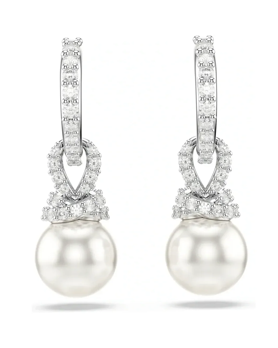 Boucles d'oreilles Swarovski Originally plaqué rhodium cristaux blancs