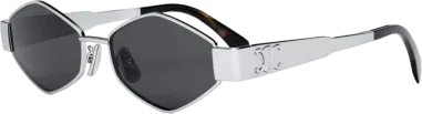 Lunettes de soleil Celine CL40254U monture géométrique métal argenté