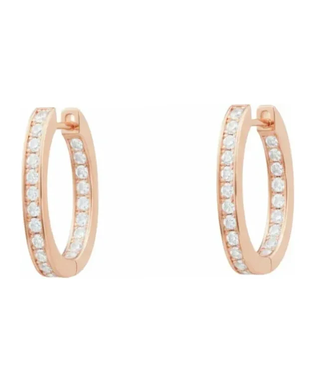 Boucles d'oreilles APM Monaco rectangulaires argent 925 plaqué or rose femme