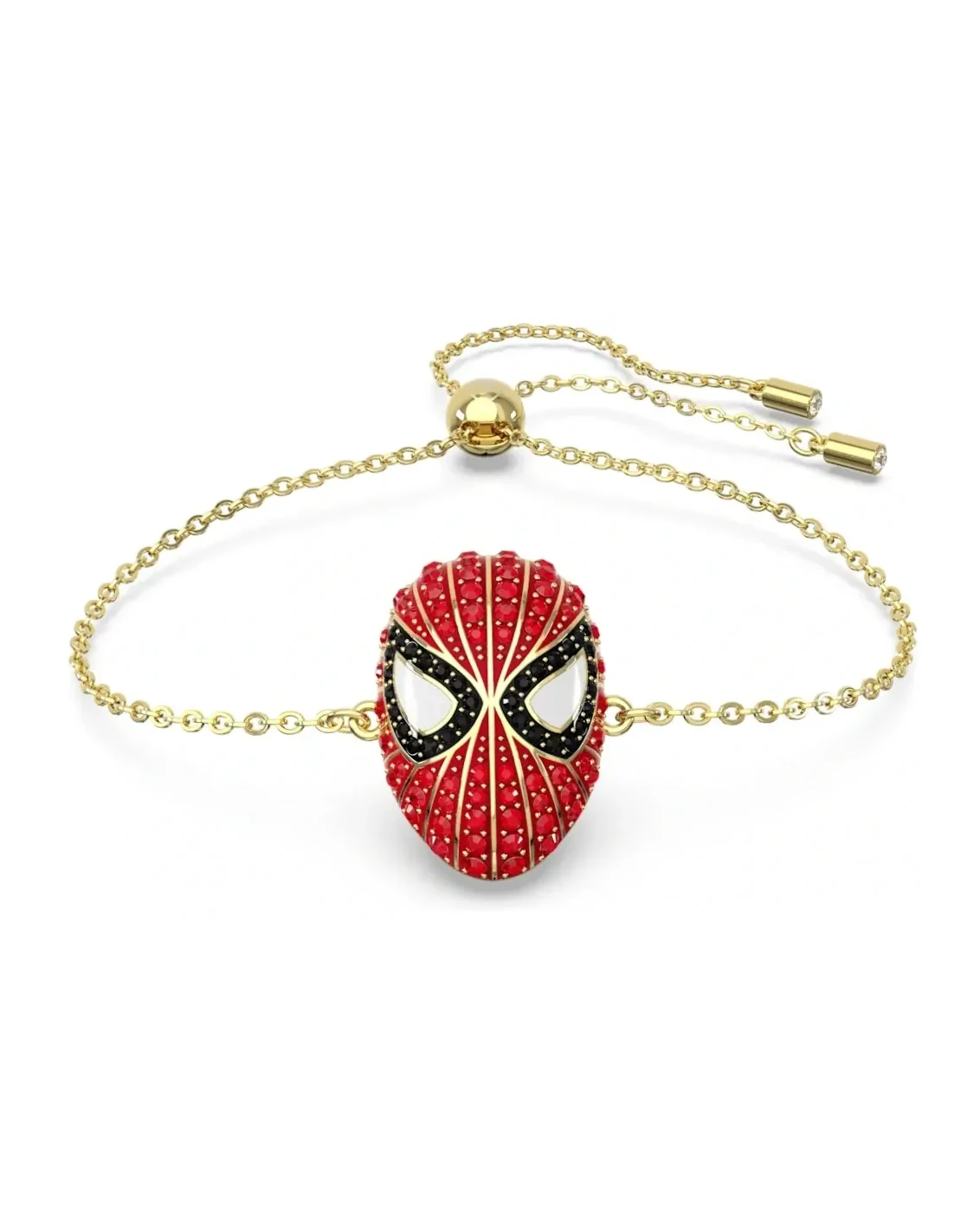 Bracelet Swarovski Spider-Man métal plaqué or rouge zirconium unisexe
