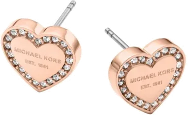 Boucles d'oreilles Cœur Michael Kors Heritage - Or rose