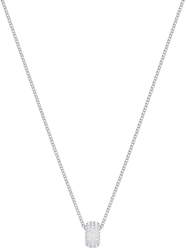 Collier Swarovski Stone Round - Cristaux Blancs Rhodié