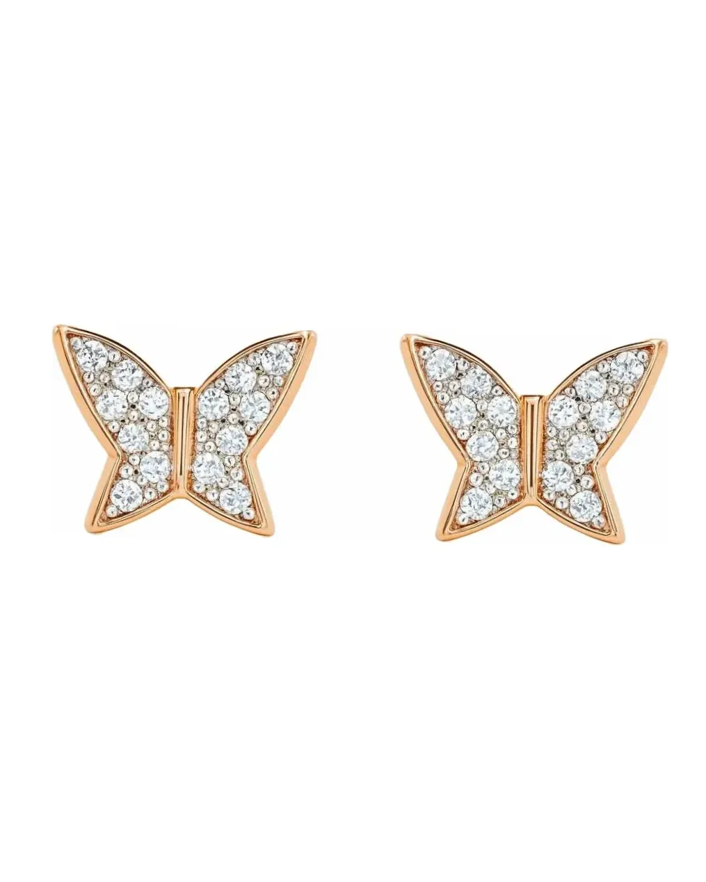 Boucles d'oreilles Swarovski Luna papillon doré rosé cristaux