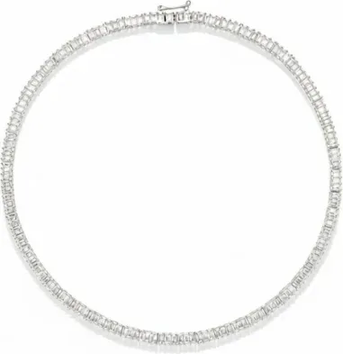 Collier Ras-de-Cou APM Monaco Pavés Rectangulaires Argent et Zirconiums