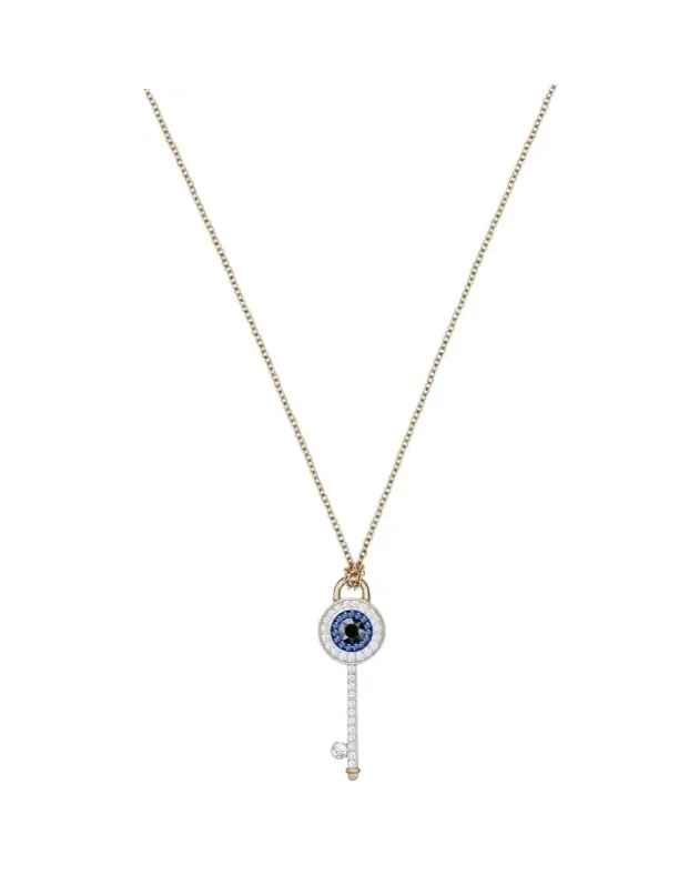 Collier Swarovski Symbolica Evil Eye métal plaqué or rose cristaux
