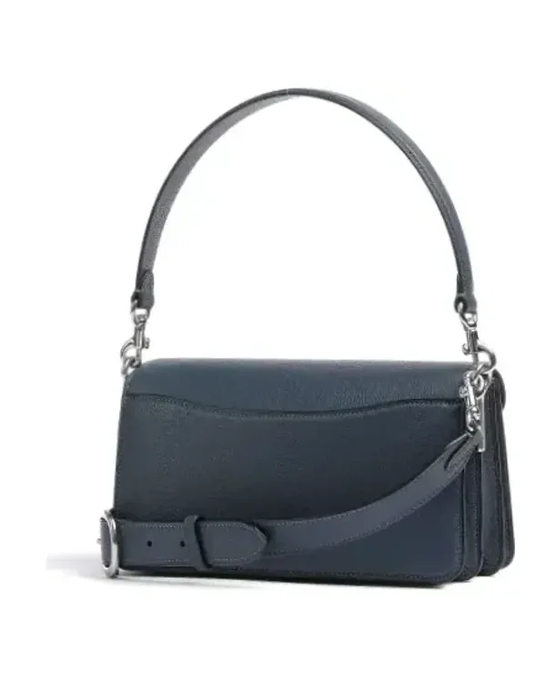 Sac besace Coach Tabby 26 cuir grainé bleu femme