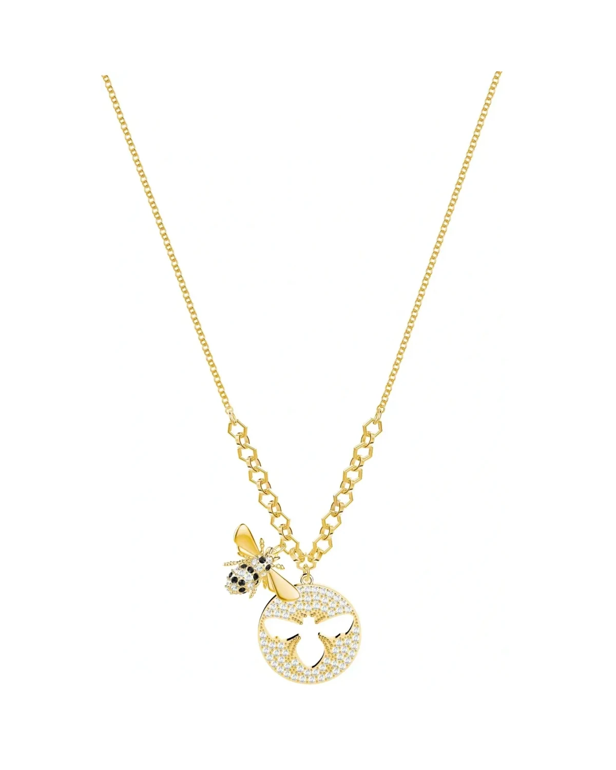 Collier Swarovski Lisabel plaqué or jaune pendentif abeille cristaux femme
