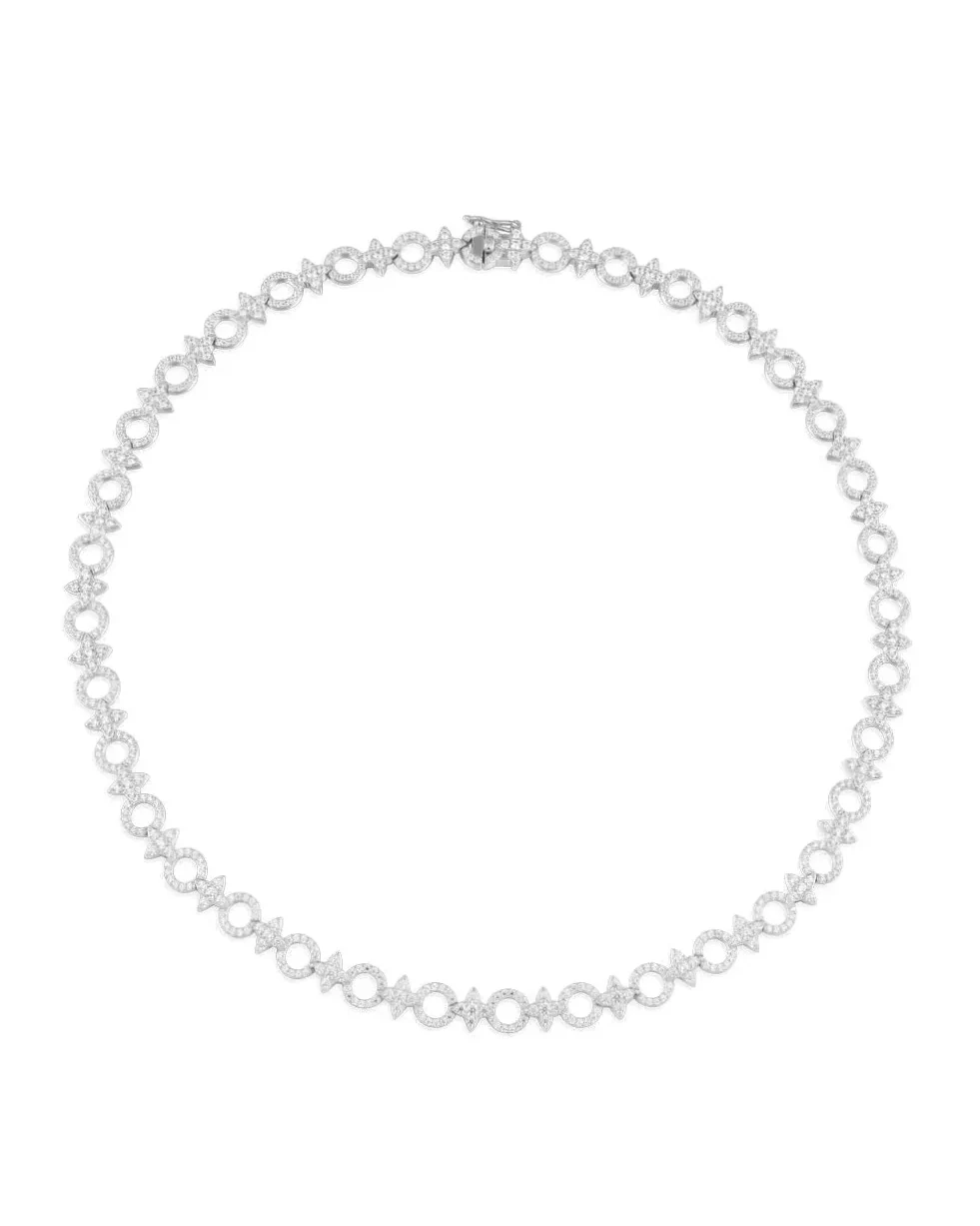 Collier APM Monaco ras-de-cou Météorites Cercles argent 925 oxyde de zirconium femme