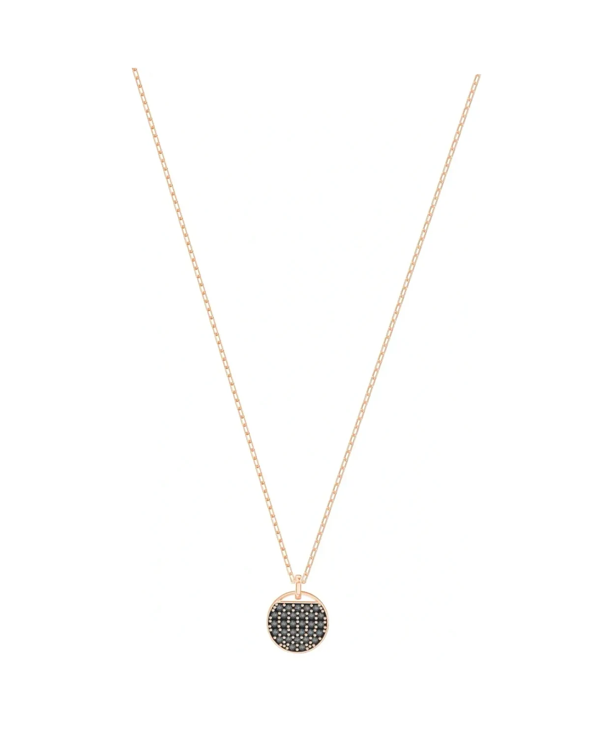 Collier Swarovski Ginger plaqué or rose cristaux noirs femme