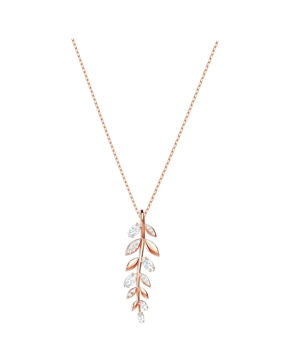 Collier Swarovski Mayfly plaqué or rose cristaux blancs femme