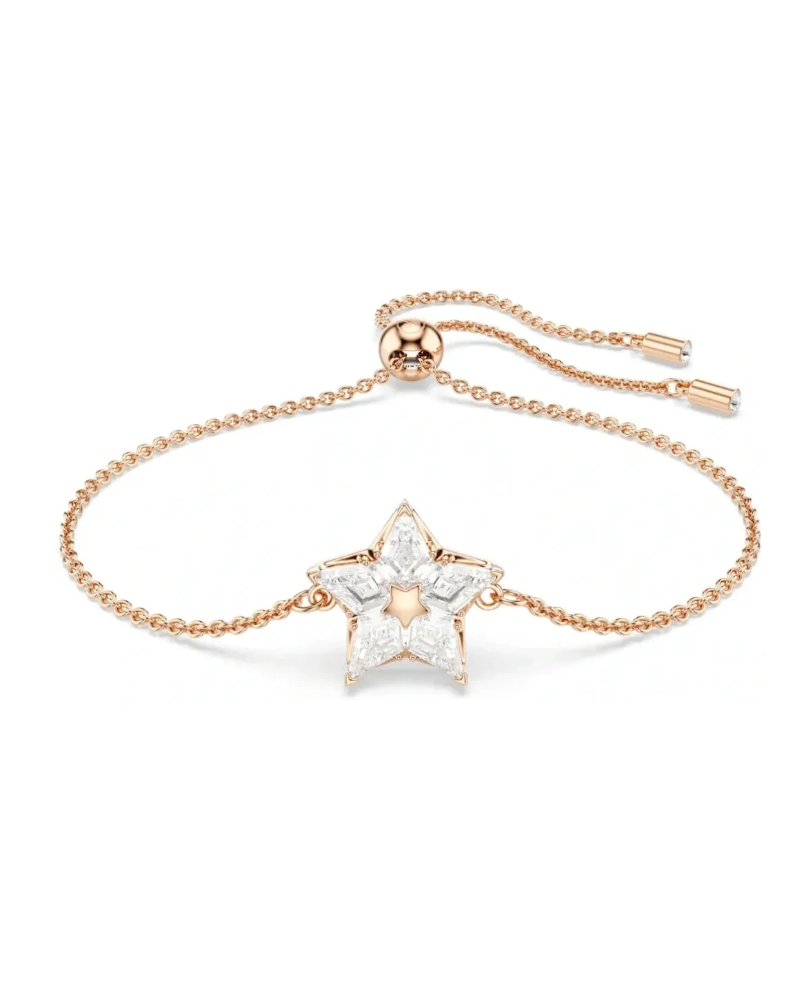 Bracelet Swarovski Stella métal plaqué or rose cristaux blancs femme