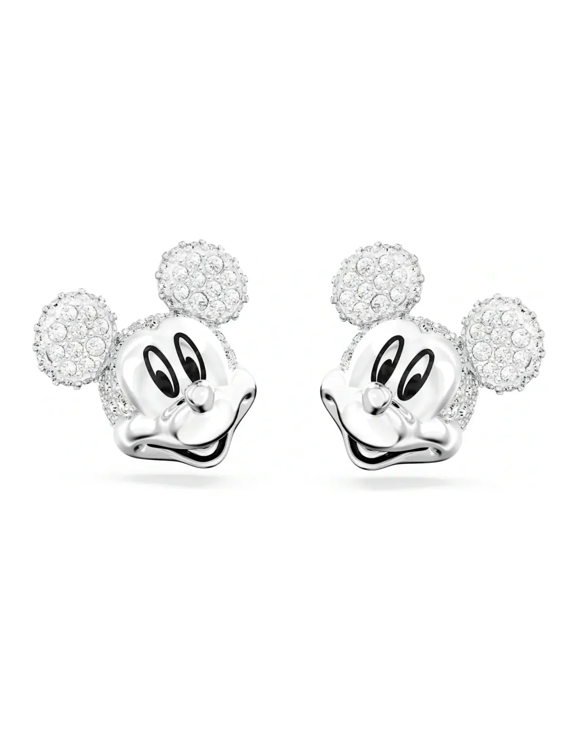 Boucles d'oreilles Swarovski Mickey plaqué rhodium cristaux blancs femme