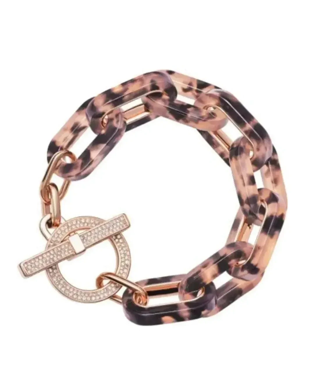 Bracelet Michael Kors Brilliance caoutchouc marron rose femme