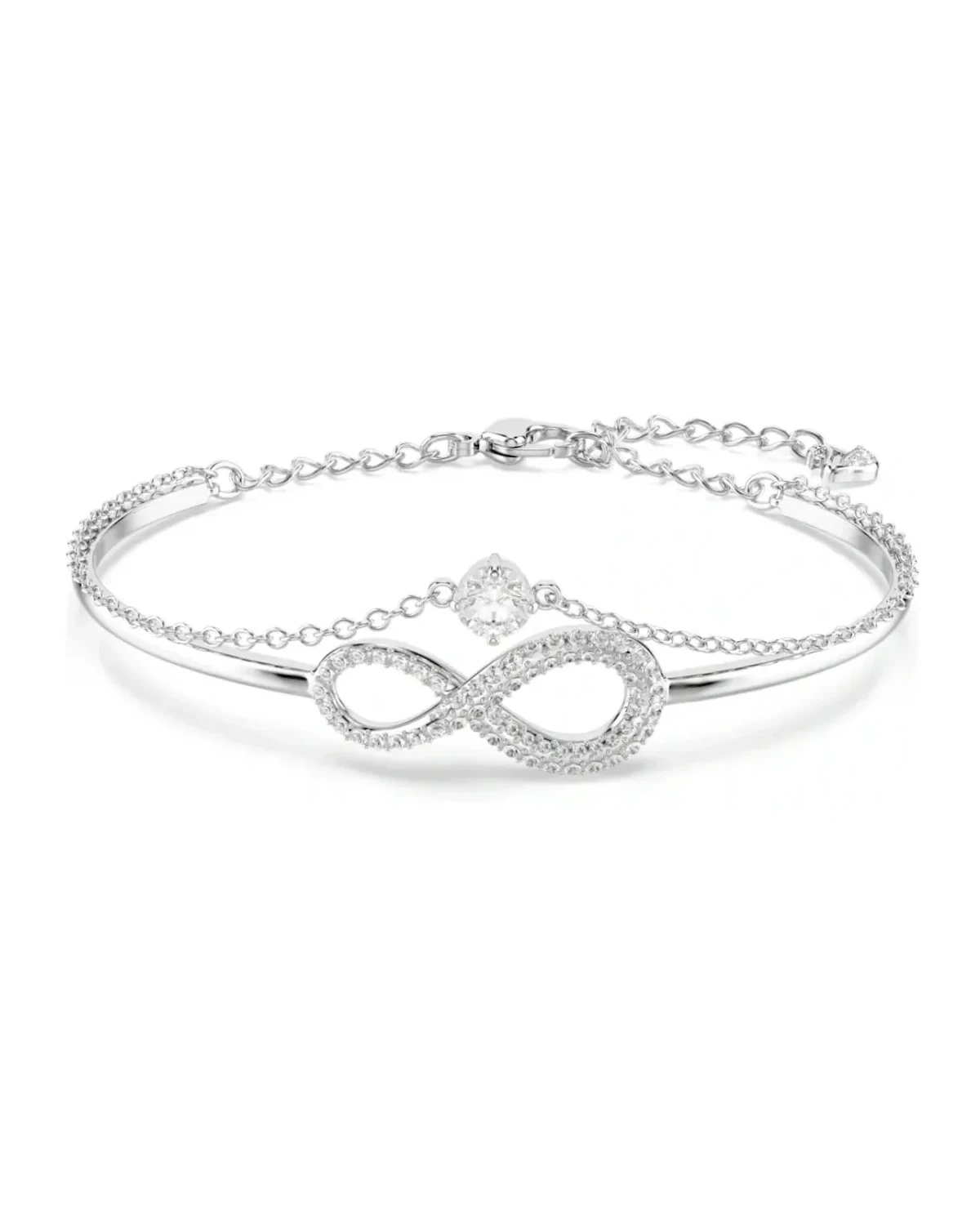 Bracelet jonc Swarovski Infinity plaqué rhodium blanc femme