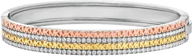 Bracelet jonc monogramme tricolore Michael Kors