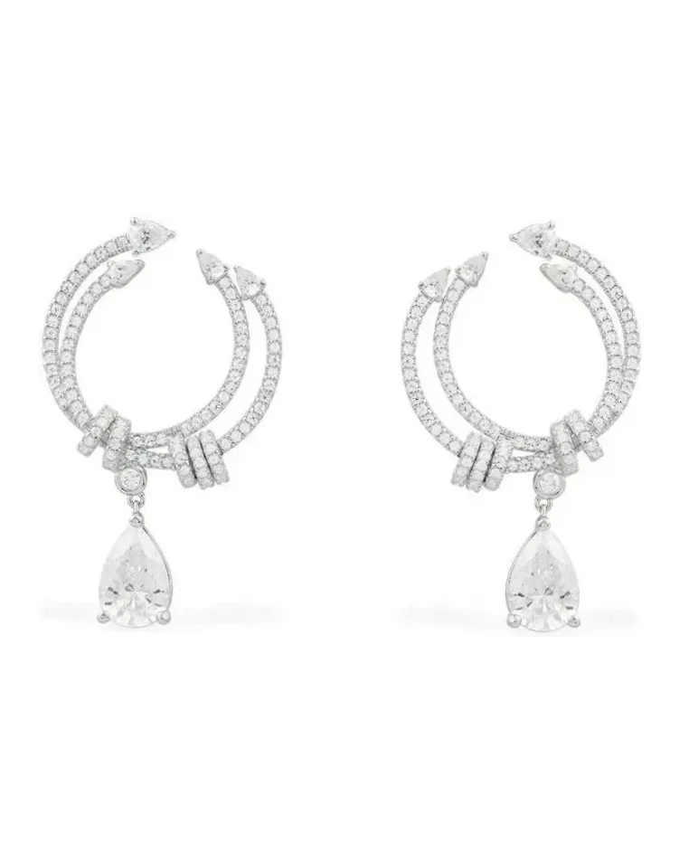 Boucles d'oreilles rondes APM Monaco argent 925 micropavées zirconium femme