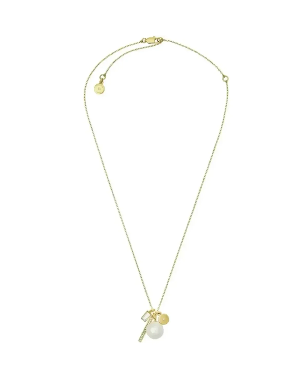 Collier Michael Kors acier plaqué or avec perle femme