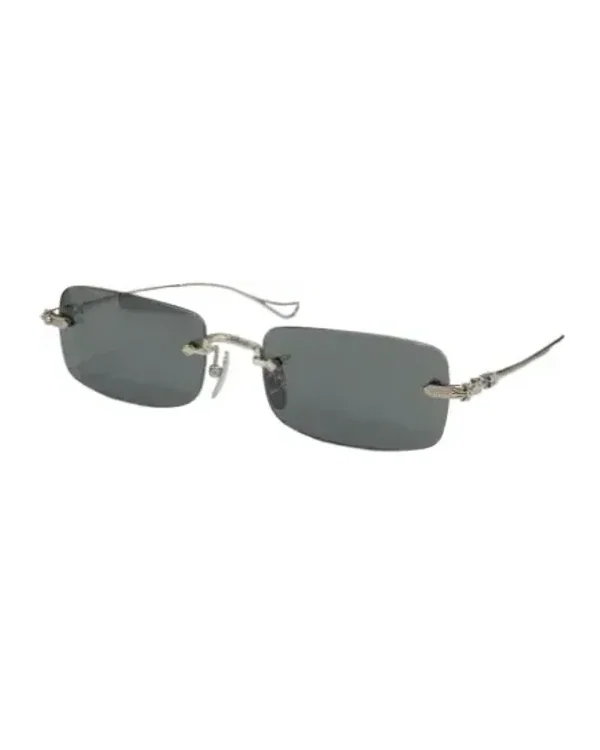 Lunettes de soleil Chrome Hearts Sinnergasm-A rectangle métal argenté