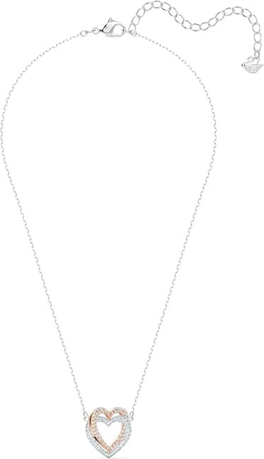 Collier Swarovski Hyperbola Double Heart Plaqué Rhodium — vue 2