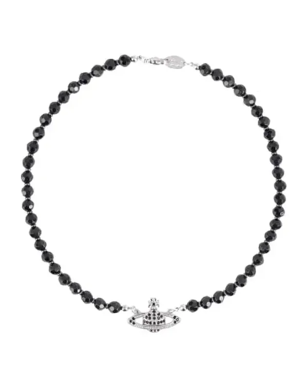 Collier Vivienne Westwood Bas Relief Drop Choker PVC noir femme