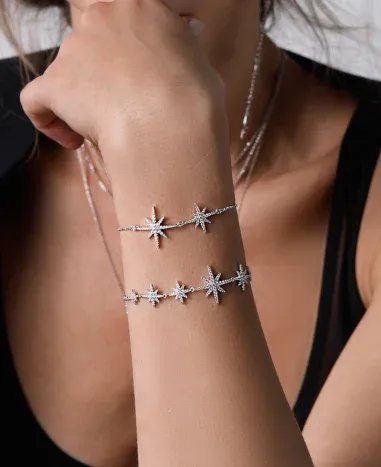Bracelet APM Monaco Ajustable Multi-Météorites Argent 925 — vue 2