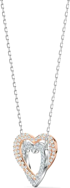 Collier Swarovski Hyperbola Double Heart Plaqué Rhodium — vue 4