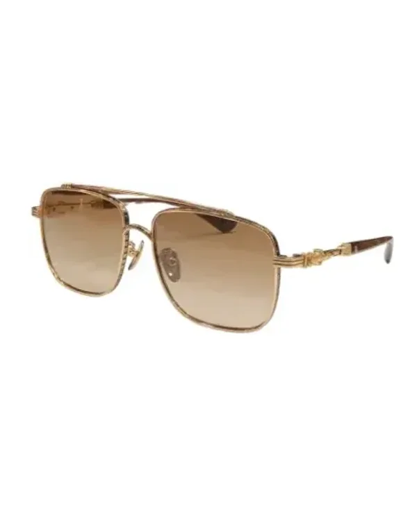 Lunettes de soleil Chrome Hearts CBEATH II carrée métal doré