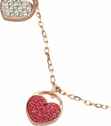 Bracelet Ginger Swarovski - Cœurs Or Rose et Cristaux — vue 2