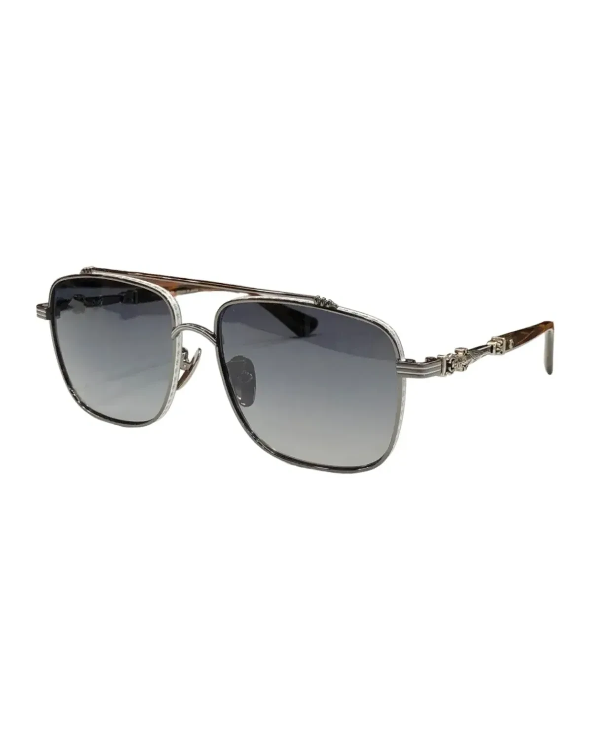 Lunettes de soleil Chrome Hearts CBEATH II carrée métal argenté
