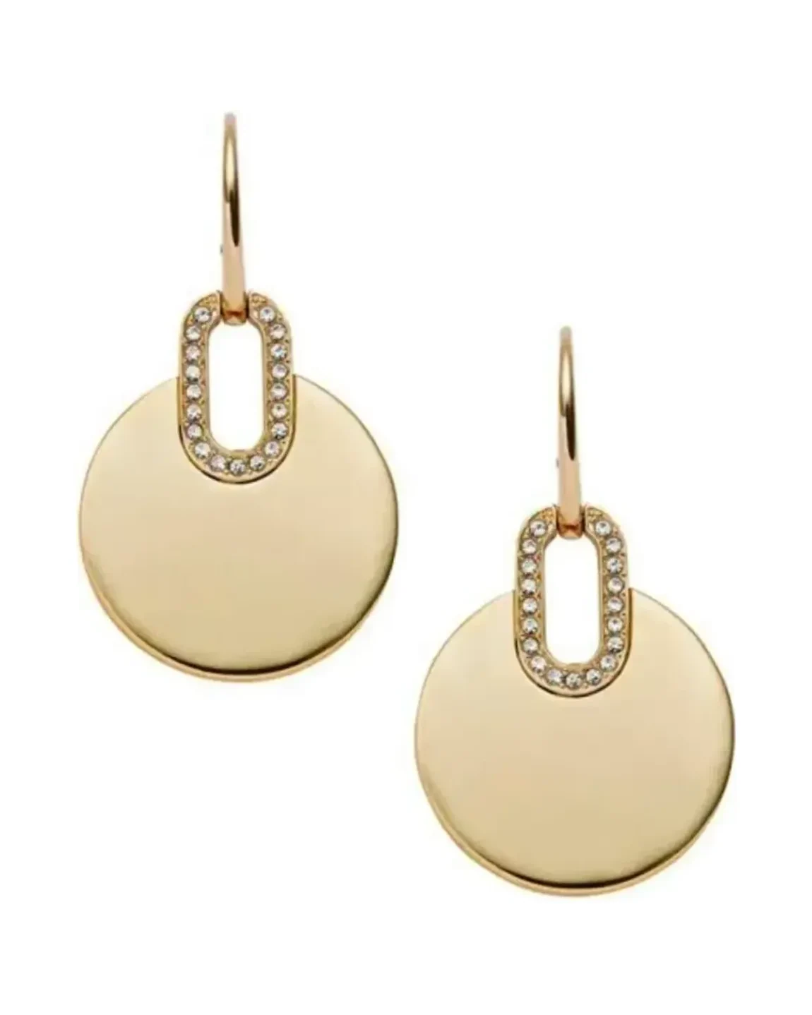 Boucles d'oreilles Michael Kors acier inoxydable or strass femme