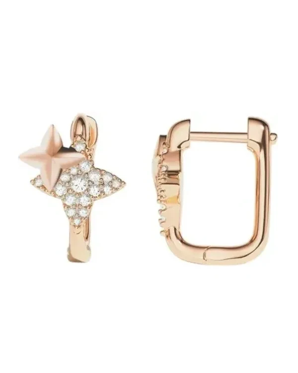 Boucles d'oreilles APM Monaco Météorites carrées plaqué or rose zirconium femme