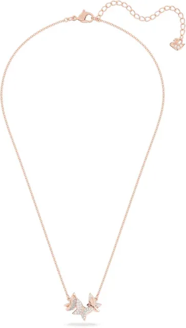 Collier Lilia Swarovski - Papillons Cristaux Or Rose — vue 2