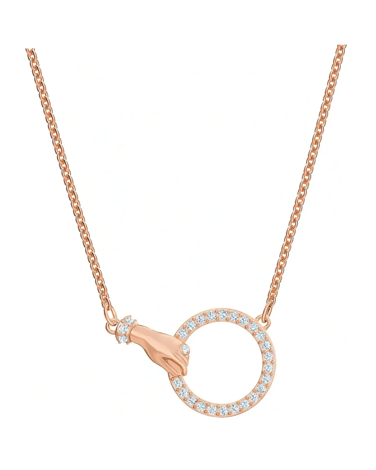 Collier Swarovski Symbolica métal plaqué or rose cristaux blancs femme